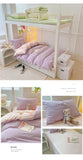 Japan Style Bedding Set Plaid Duvet Cover Set With Sheet Bedroom Decor Skin Friendly King Single Double Bedding Set Home Textile
