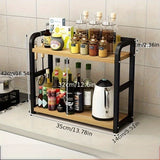 2-Tier Metal Countertop Shelf Space Saving Kitchen Seasoning Condiments Organizer Rack Rustproof Coffee Mugs Cup Storage Rack