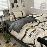 Nordic Style Pure Cotton Printed Bedding Sets Ultra Soft and Skin Friendly Fitted Sheet Kit Home Twin Bedclothes for Adults