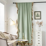 White Ruffle Curtains For Dining Rooms, Cotton Linen Shabby Chic Trim, Privacy Sheer Drapes, Bedroom Canopy, Home Decorations