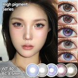 2pcs Half-Year Colored Contacts Big Diameter High Moisture Lenses for Daily Cosplay Role Play Brown Purple Blue Grey S