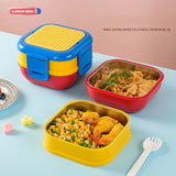 DIY Building Blocks Lunch Box for Kids Cartoon Bento Box with Spoon Lunch Bag for Kids Building Block Accessories