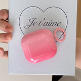 New Gradient Pink Gloss Smooth Soft Silicone Case With Keychain For Apple AirPods Pro 2 3 4 1 Wireless Bluetooth Earphone Cover