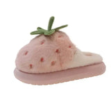 Cotton Slippers for Women Winter Indoor Home Warmth Plush and Cute Slippers Strawberry-tipped Thick-soled Anti-slip Cotton Shoes