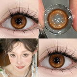 New Colorld Contact Lenses for Eyes Fashion Natural Brown Soft Lenses Blue Eyes Beautiful Pupils Yearly Use