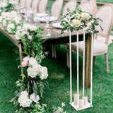 100cm Large Acrylic Flower Stand][Modern Wedding Geometric Vase Column] 25x25x100cm Rectangular Table Centerpiece for Wedding