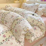 Ins Bedding Set Refreshing New Blue Wind CHIME  Four PIECE Set On Bed Washing Cotton Bed Sheet Bed Sheet Dormitory 3pcs