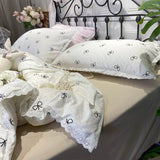 2025 New Knitted Cotton Bedding Set 1.2m 1.5m 1.8m Size Bed For Girls Women Room Decoration Bed Sheets With Pillowcases