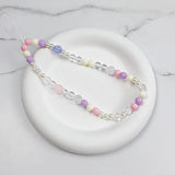 3D Bow Pearl Colorful Bead Handmade Pendant Beaded Phone Landyard Rope Chain Keychain For Iphone Bracelet