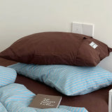 Nordic Striped Pure Cotton Bedding Sets 40S Cotton Skin-Friendly Comfortable Quilt Cover Kit Home Dorm Bedclothes for Seasons