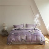 Vintage Oil Painting Style Flower Prints Bedding Set Lyocell Soft Silky Duvet Cover Set Flat/Fitted Bed Sheet Pillowcases 4Pcs