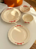 Anmuli Cerc Dert Plate with Underglaze Color  Knot Bead Trimmed Multifunctional Di Korean Sle from Mainlan...