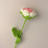 Handmade Crocheted Rose Flower Bouquet Artificial Flowers Wool Flower Finished Product Valentine's Day Teacher's Day Gift
