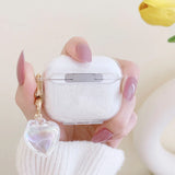 For AirPods 2 Pro 3 4 Case Dreamy Colorful Heart Bow Keychain Soft Cute Bluetooth Earphone Charging Box Cover for Air Pods 2