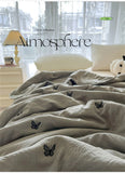 Embroidered Summer Quilt Washed Cotton Girl Home Comfortable Skin Friendly Soft Air-Conditioned Thin Quilted Queen Size Blankets