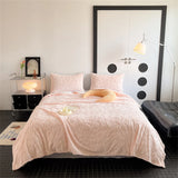 Pink Tulip Jacquard Blanket Flower Gifts for Girls Women Floral Throw Blankets Soft Warm Cozy Fleece Blanket for Couch Sofa Bed