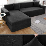 Water-resistant Thicken Sofa Cover 1/2/3/4 Seaters Leaf Jacquard Solid L Shaped Slipcover Elastic Full Wrap Corner Couch Cover