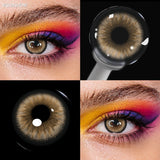 Brown 14.50mm Natural Colored Contact Lenses with Prescription 6 Months Disposable Soft Lens for Eye Cosmetic