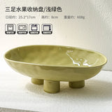 Modern Creative Hand Crafted Ceramic Three Legged High Legged Fruit Tray for Home, Living Room, Tabletop, Fruit Tray, Candy Tray