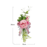 4pcs Artificial Peony Pew Flowers for Wedding Aisle Ceremony Chair Decoration Greenry with Rustic Wedding Outdoor Decor