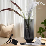 Modern Minimalist Glass Vase High Legged Cup Shape Hydroponic Glass Flower Bottle Home Living Room Tabletop Ornament