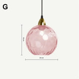 High-end Color Water Patterned Glass Ball Pendant Light Bedroom Bedside Lamp Creative Dining Living Room Bar Counter Chandelier