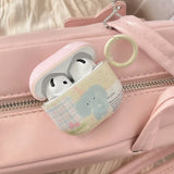Pink Polka Dots Cartoon Cute Elephant Pattern New Silicone Earphone Case For Apple AirPods Pro 2 3 4 1 Soft Protective Cover