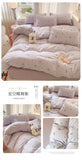 Knitted Class A Bedding Set Floral Style Bed Linen Set Soft Double Yarn Four-Piece Set Quilt Cover Set Bed Sheets Gift for Home