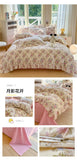 Flower Skin-friendly Washed Cotton Bedding Set Duvet Cover Set Korean Lace Ruffles Quilt Cover Soft Cover Bed Linen Pillowcases