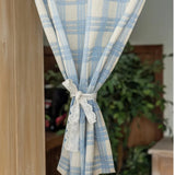 Blue And White Plaid Door Curtain Partition Curtain Bedroom op Commercial Bloing Curtain Semi Curtain No Punching Batoo...