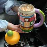 316 Stainless Steel Straw Cup High Appearance Level Portable Insulated Coffee Cup Girls Outdoors Student Portable Water Bottle