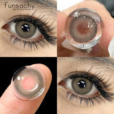 Color Contact Lenses for Eyes 1 Pair Gray Fashion Cosmetic Lenses Green Pupils Gray Natural Eye Contacts Women Eye Lens