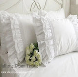 Super Luxury White Lace Ruffle Square Pillow Case, Wedding Decorative Bedding Textile, Sofa Cushion Cover, Princess, Sale