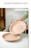 Sesame Dot Round Plate Nordic Style Ceramic Deep Dish High-end Household Serving Plates Fashion Versatile Beef Pasta Kitchenware