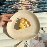 Ins Style Triangular Plates High-end Ceramic Cake Dessert Tray Exquisite Household Breakfast Plate Simple Splashed Ink Tableware