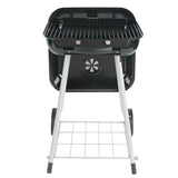 17.5" Square Steel Charcoal Grill with Wheels, Black