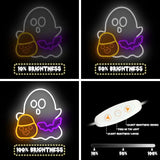 Ghost Candy Bat Neon Light Dimmable Neon Sign Kids Trick or Treat Party Wall Light Halloween Boutique Store Bedroom Holiday Lamp