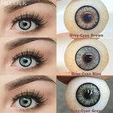 1pair New Colored Contact Lenses Blue Fashion Green Iris Series Lenses Yearly urban Gray  Make Up Yearly