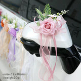 Multi-purpose Rustic Wedding Car Door Handle Decoration Just Flowers Married Car Mirror Rearview Flower Decor Accessories