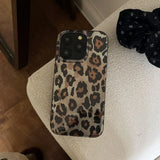 Retro Leopard Print Smooth Pattern Mobile Phone Protective Case for iPhone 16 15 14 13 12 Pro Max Shockproof Protection Cover