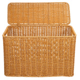 Woven Storage Basket Decorative Sundries Organizer Portable with Handle Large Capacity Container for Stationery Magazines