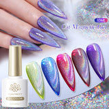 10ml Cat Magnetic Gel Sparkling Ultra Gold Glitter Soak Off UV LED Gel Nail Art Varnish Manicure Valentine's Day