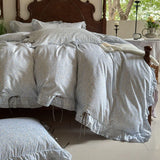 100% Cotton Pastoral Floral Print Ruffles Bow Princess Bedding Set Queen King Duvet Cover Set Bed Sheet/Fitted Sheet Pillowcases