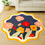 Plush Floral Rug Colorful Flower Carpets For Living Room Home Decor Soft Warm Floor Mats Children Bedroom Bedside Sofa Area Rugs