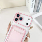 2 In 1 Clear PC Jelly Card Pack Phone Case For iPhone 17 Air 16 15 14 13 12 11 Plus Pro Max Insert Soft Full Frame Bumper Cover