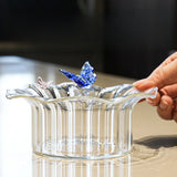 Creative Glass Crown Dish Table Plates Salad Bowls Transparent Ins Ice Cream Yogurt Pudding Dessert Cups Plates Dinnerware Gifts