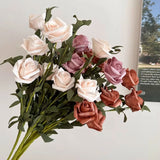 Ins Style Artificial Flower Rose Style French Dried Flowers Fake Flower Decora Ornaments Hand Holding Flower Photography Props