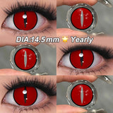14.5mm Yearly Use Anime Cosplay Contact Lenses Blind Black/White Halloween Contact Lenses Kurama Eye Color Lenses 8.5mm
