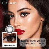 1Pair New Colored Contact Lenses for Eyes Big Black Eye Lens Natural Yearly Cosmetics Beauty Women Men Pupils Fast Ship