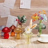 Mushroom Shaped Flower Vase Transparent Glass Vase Plant Hydroponic Aromatherapy Bottle Desktop Decoration Ornament